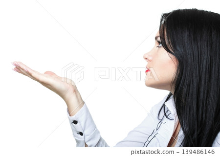 beautiful young woman blowing a kiss beautiful young woman blowing a kiss 139486146