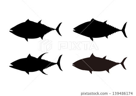 鰹魚、魚、輪廓、藍魚、海水魚、海洋、捕魚、海鮮、食材、洄游魚類、日本料理、日本菜、漁業、魚類插圖 139486174