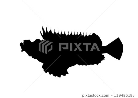 Silhouette illustration of a scorpionfish - dangerous fish image Silhouette illustration of a scorpionfish - dangerous fish image 139486193