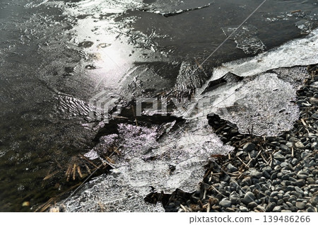 Lake Suwa is frozen over. Lake Suwa is frozen over. 139486266