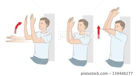Illustration of latissimus dorsi muscle training Illustration of latissimus dorsi muscle training 139486277