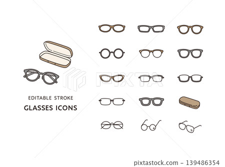 A set of various glasses icons A set of various glasses icons 139486354