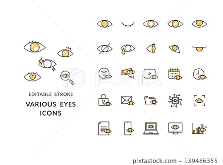 A set of various eye icons A set of various eye icons 139486355