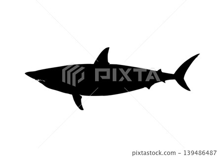 Silhouette illustration of a mako shark (shark material) Silhouette illustration of a mako shark (shark material) 139486487
