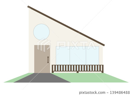 Simple house icon, residential illustration, two-story house Simple house icon, residential illustration, two-story house 139486488
