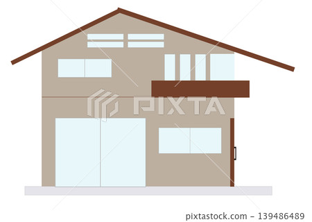 簡易房屋圖標,住宅插圖,兩層房屋 簡易房屋圖標,住宅插圖,兩層房屋 139486489