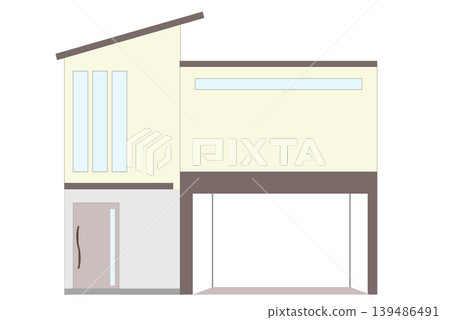 Simple house icon, residential illustration, two-story house Simple house icon, residential illustration, two-story house 139486491
