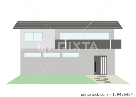 Simple house icon, residential illustration, two-story house 139486494