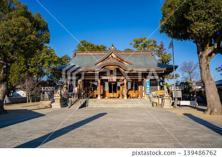A view of the worship hall of Akaho Oishi Shrine A view of the worship hall of Akaho Oishi Shrine 139486762