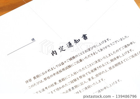工作錄用通知書 - 一份工作錄用通知書，通知您由於求職或職業變動而獲得了工作機會。 139486796