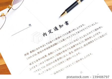 工作錄用通知書 - 一份工作錄用通知書,通知您由於求職或職業變動而獲得了工作機會。 工作錄用通知書 - 一份工作錄用通知書,通知您由於求職或職業變動而獲得了工作機會。 139486797