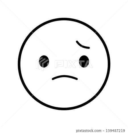Simple face icon - troubled - illustration material Simple face icon - troubled - illustration material 139487219