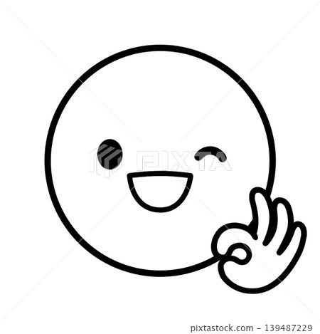 簡單的人臉圖示 - OK - 插畫素材 簡單的人臉圖示 - OK - 插畫素材 139487229