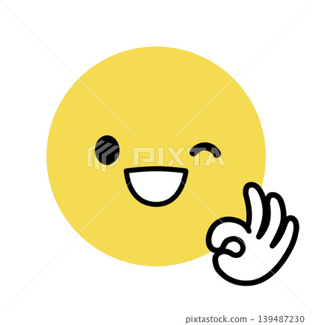 簡單的人臉圖示 - OK - 插畫素材 簡單的人臉圖示 - OK - 插畫素材 139487230