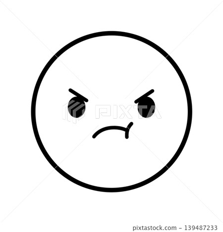 Simple angry face icon illustration material Simple angry face icon illustration material 139487233