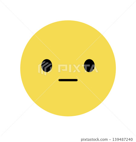 Simple face icon - neutral expression - illustration material Simple face icon - neutral expression - illustration material 139487240