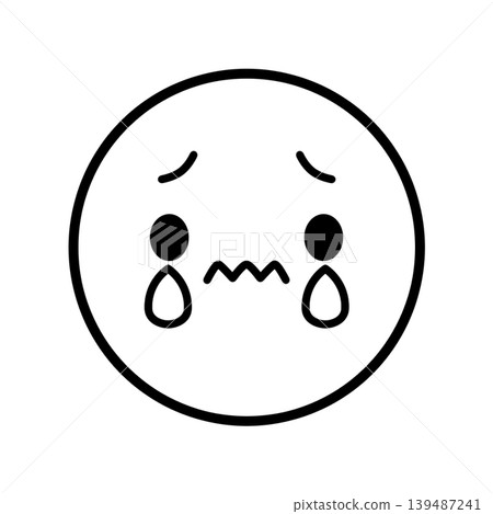 Simple crying face icon illustration material Simple crying face icon illustration material 139487241