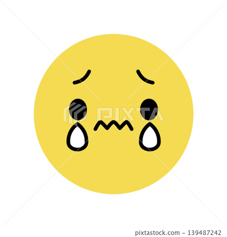 Simple crying face icon illustration material Simple crying face icon illustration material 139487242