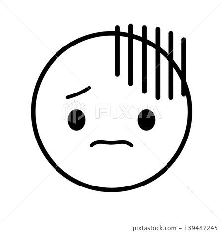 Simple face icon - feeling down - illustration material Simple face icon - feeling down - illustration material 139487245