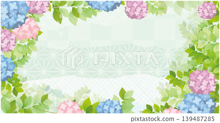 Hydrangea rainy season background Hydrangea rainy season background 139487285