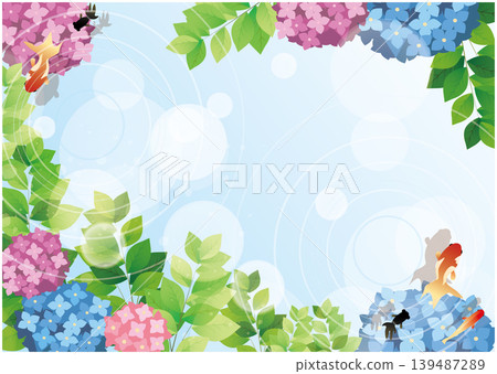 繡球花雨季背景 繡球花雨季背景 139487289