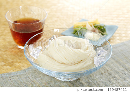A classic Japanese summer noodle dish: cold somen noodles A classic Japanese summer noodle dish: cold somen noodles 139487411