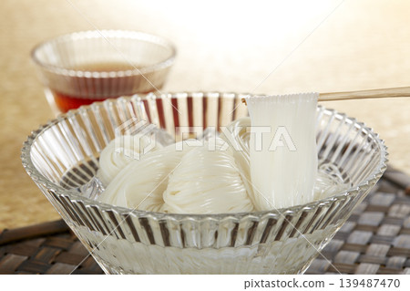 A classic Japanese summer noodle dish: cold somen noodles A classic Japanese summer noodle dish: cold somen noodles 139487470