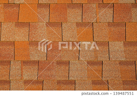 Brown-orange asphalt shingle for roof Brown-orange asphalt shingle for roof 139487551