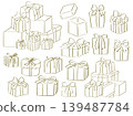 Hand-drawn line art gift box illustration set 139487784