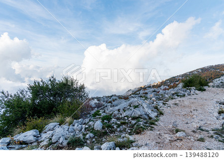 Panorama from Mount Montenegro Lovcen, view point at top of Kotor cable car 139488120