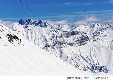 Gudauri Ski Resort Georgia, Snowy Winter Mountain Landscape winter Gudauri Ski Resort Georgia, Snowy Winter Mountain Landscape winter 139488132