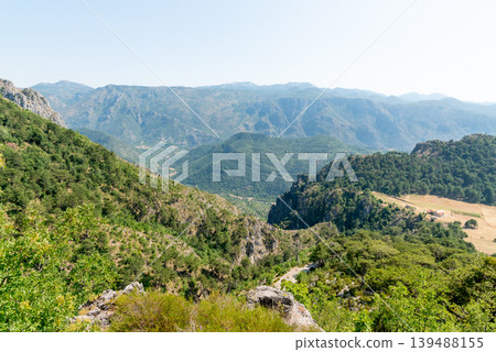 Landscape of Bosnia and Herzegovina mountains hill peak range haze summer Europe 139488155