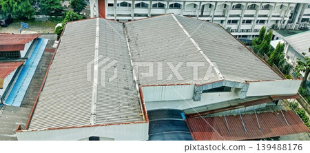 Warehouse roof in Jakarta office area Warehouse roof in Jakarta office area 139488176