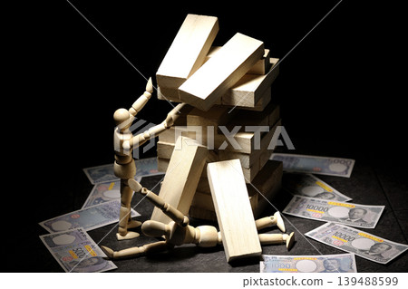 Balance game, money, and drawing mannequin 139488599