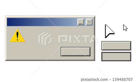 Retro pixel computer warning window interface Retro pixel computer warning window interface 139488707