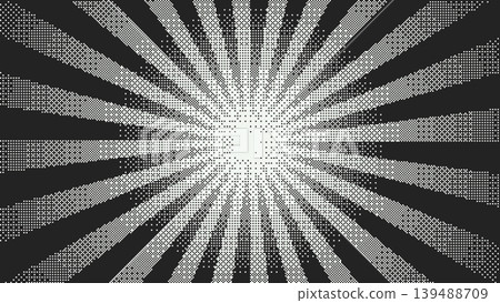 Pixel radial burst monochrome background illustration Pixel radial burst monochrome background illustration 139488709
