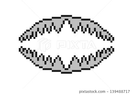 Pixel Sharp Teeth Monster Mouth Retro Illustration Pixel Sharp Teeth Monster Mouth Retro Illustration 139488717