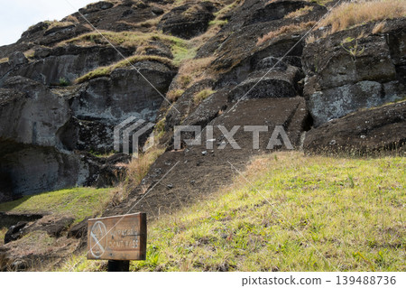 A giant Moai statue in progress, located on the slopes of Rano Raraku, Easter Island, November 2025. A giant Moai statue in progress, located on the slopes of Rano Raraku, Easter Island, November 2025. 139488736