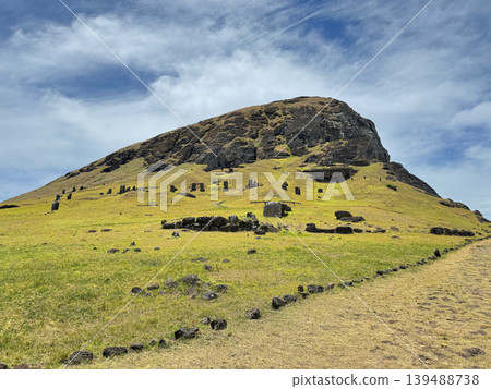 Rano Raraku, the mountain known as the Moai factory, Easter Island, November 2025. Rano Raraku, the mountain known as the Moai factory, Easter Island, November 2025. 139488738