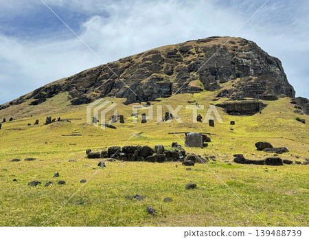Rano Raraku, the mountain known as the Moai factory, Easter Island, November 2025. Rano Raraku, the mountain known as the Moai factory, Easter Island, November 2025. 139488739
