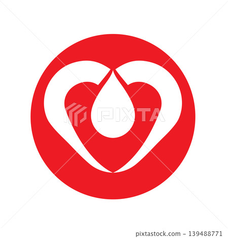 Love care blood drop symbol Love care blood drop symbol 139488771