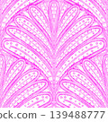 Abstract watercolor pattern in an ancient style with stylized shells 139488777