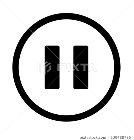 Simple illustration icon for pause button 01 Simple illustration icon for pause button 01 139488786