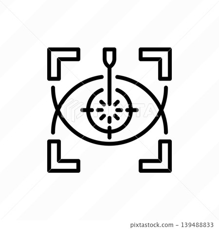 Laser eye surgery thin line icon. Ophthalmology. Lasik vision correction.  139488833