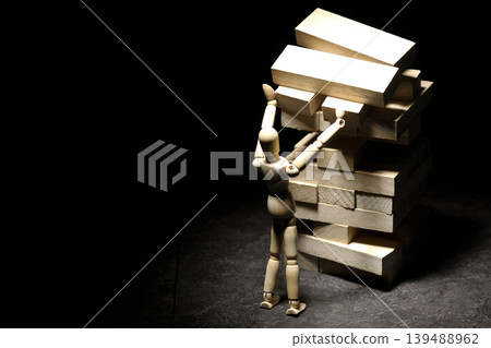 A collapsing balance game and a drawing mannequin A collapsing balance game and a drawing mannequin 139488962