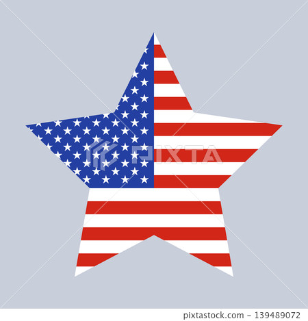 American flag in star shape. USA Memorial day concpet. American flag in star shape. USA Memorial day concpet. 139489072