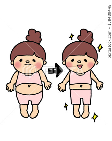 Diet, body care, before and after photos of overweight women Diet, body care, before and after photos of overweight women 139489448