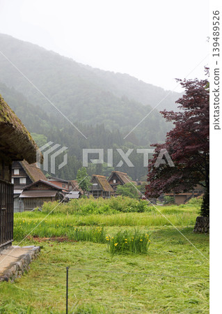 春日陰天的白川鄉 春日陰天的白川鄉 139489526