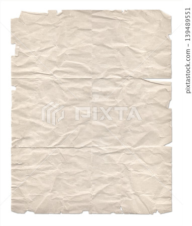 Wrinkled paper texture monochrome isolated on white Wrinkled paper texture monochrome isolated on white 139489551