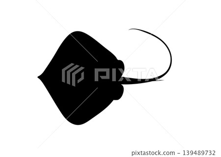 Stingray silhouette illustration - marine life material Stingray silhouette illustration - marine life material 139489732
